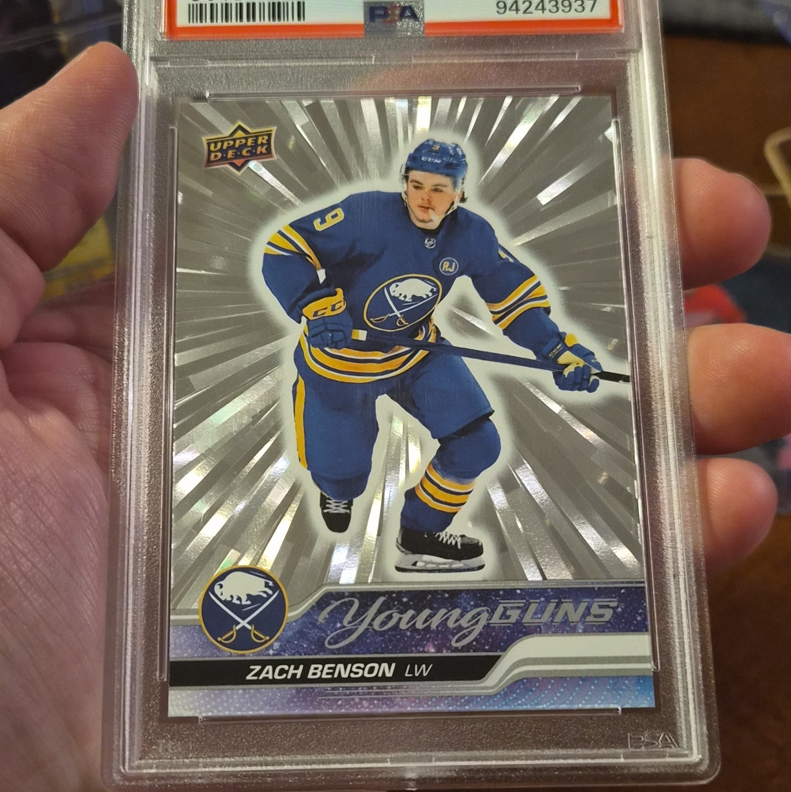 Upper Deck 2023-24 Series 2 Young Guns Zach Benson Outburst RC #474 PSA 9 view 6