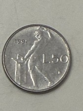 1991 Italy 50 Lire Coin