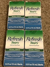 4 Pk Refresh Tears Lubricant Eye Drops Original Strength 0.5Fl Oz Ea Exp 7/2028