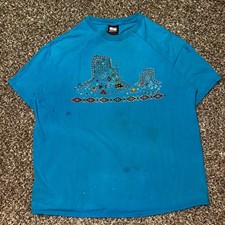 Vintage Sportex Graphic T-Shirt XL Blue Southwestern Tribal Made in USA Cotton