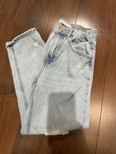Zara girls 11/12 mom fit straight leg denim jeans bottoms distressed