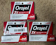 Orajel 3X for Toothache Gum Pain: Maximum Gel Tube 0.42oz-3 boxes
