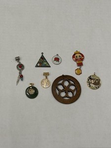 Assorted Pendant Lot of 8 Jade Wood Enamel Sloth Panda Tree of Life