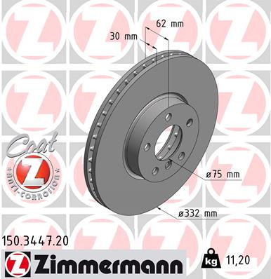 ZIMMERMANN 150.3447.20 Bremsscheibe für BMW
