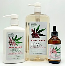 Natural Therapy Hemp Cherry Blossom Hydrating  Soothing Body Lotion, Wash  Oil