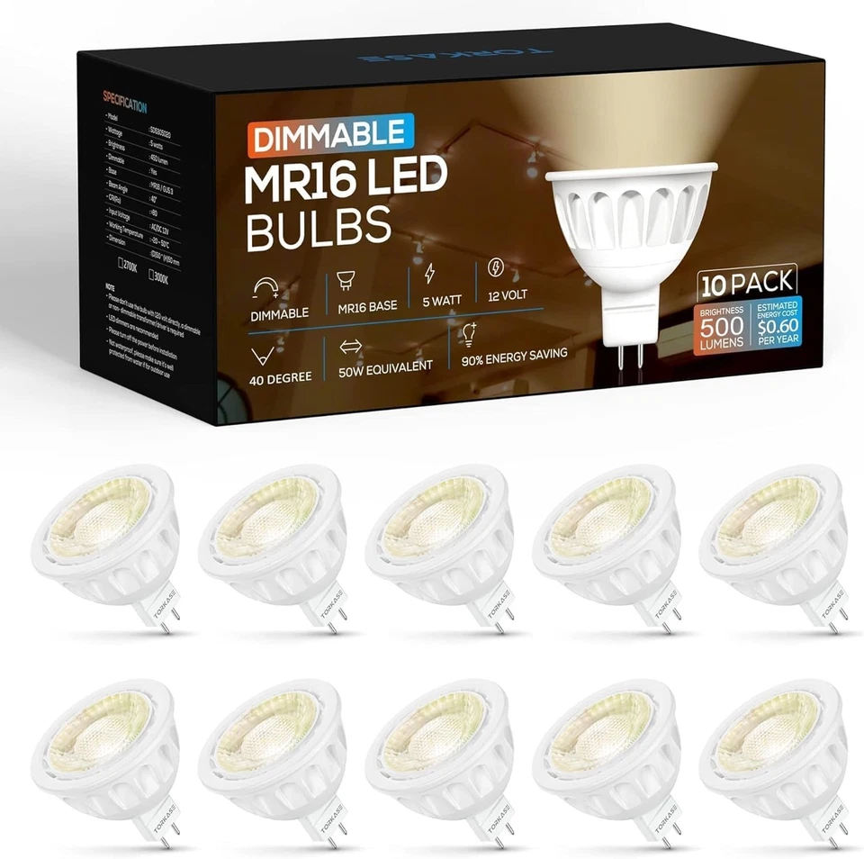 Listed MR16 LED Bulbs, 2700K Soft White, 10-Pack - Image 3 of 4