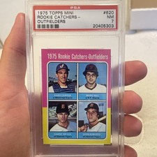 1975 Topps Mini Baseball Card - #620 Rookie Catchers Gary Carter RC, PSA 7 NM