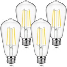 4-Pack Vintage LED Edison Bulbs 100W Equivalent, 1400LM Bright 5000K Daylight, S