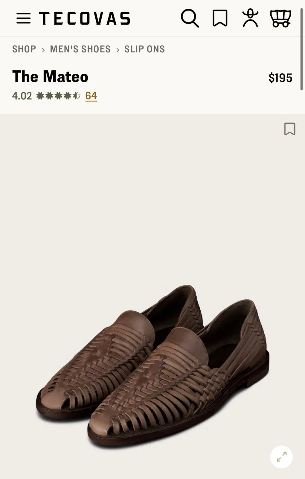Tecovas The Mateo Men's Size 10 EE (wide) dark brown weave Loafer Shoes
Opens in a new window or tab