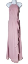 Pink Bridesmaid Dress Size 2 Chiffon Halter Formal Wedding Guest Evening