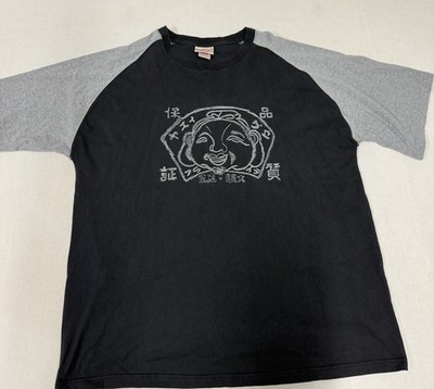 Evisu Shirt Mens 3XL Gray Black Spell Out Raglan Crewneck Graphic Streetwear 88