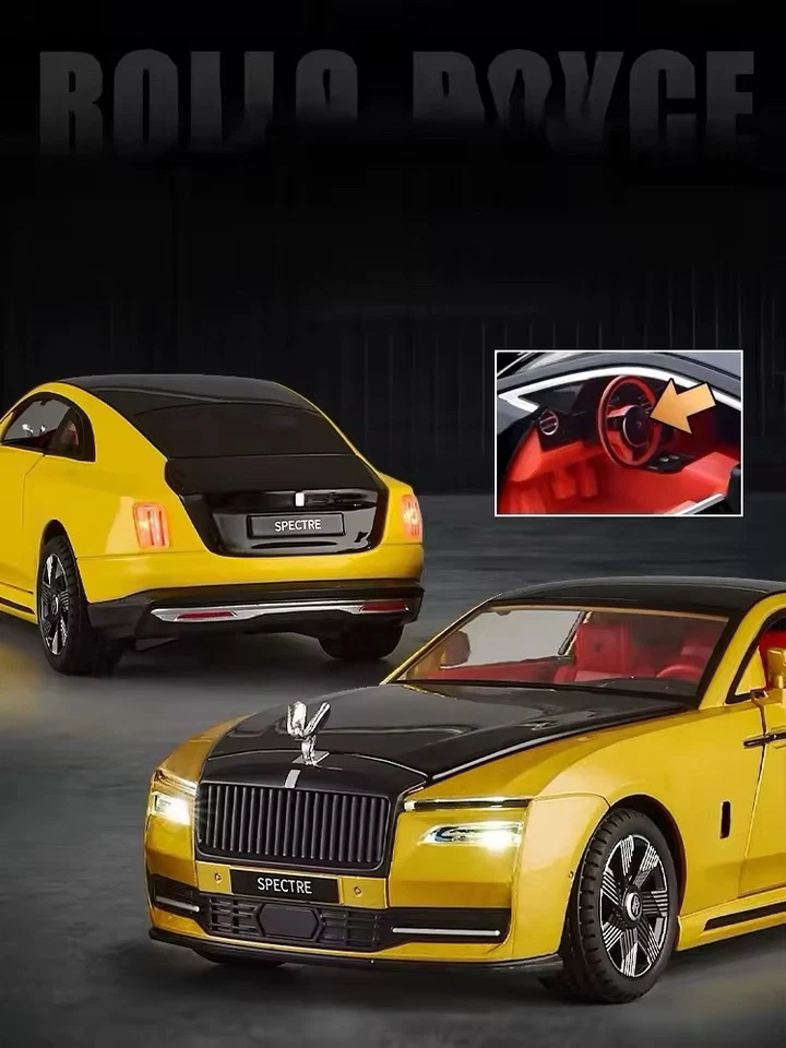 Nuevo 1:24 Aleación Diecast Coche Modelo Rolls Royce Spectre Luz Retroceso Juguete Regalo Reino Unido Foto 2 de 4