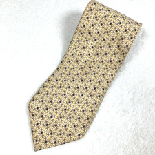Ermenegildo Zegna Taupe Yellow Black Geo Italian Silk Necktie Tie 58L x 3.5W