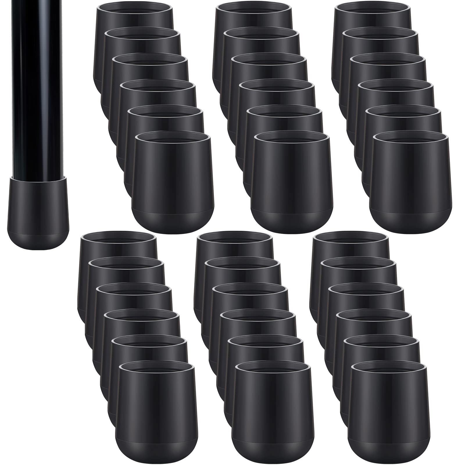 Leg Caps Heavy-duty Plastic End Black
