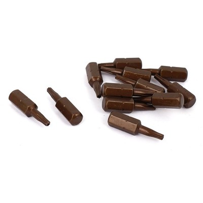 12Pcs 25mm Length 1/4''Hex Shank Magnetic Torx Security Screwdriver Bits