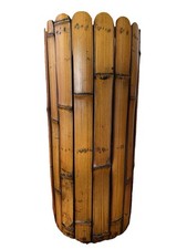 Vintage Umbrella Stand Cane Faux Bamboo look Boho Coastal Late 20th Century Vibe