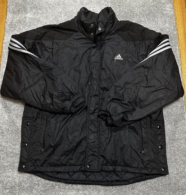 Vintage Adidas Men s Jacket Medium Puffer Quilted Y2K Grunge 1990s