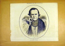Original Old Antique Print Portrait Bishop Winchester 1873 19th