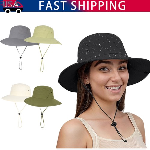 UV Protection Bucket Sun Hat with Perforated Mesh Cooling Adjustable for Outdoor