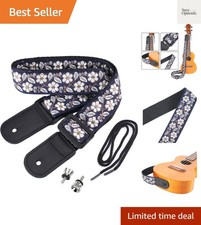 Comfortable Nylon Ukulele Strap with Tropical Floral Pattern For All Players