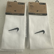 Nike Strike Knee-High Soccer Socks Size Youth 3Y-5Y / WMN 4-6 NWT 2 pairs white