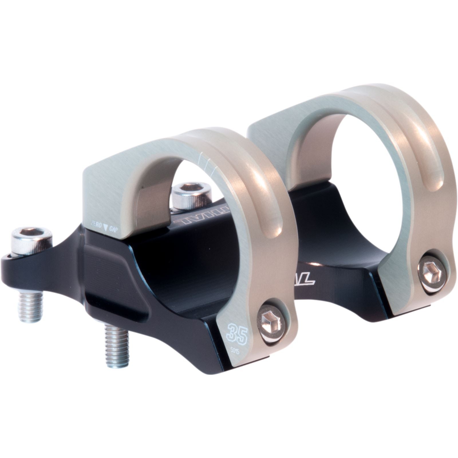 Renthal Integra 35 Stem Clamp: 35mm L: 50mm - Black/Gold STM