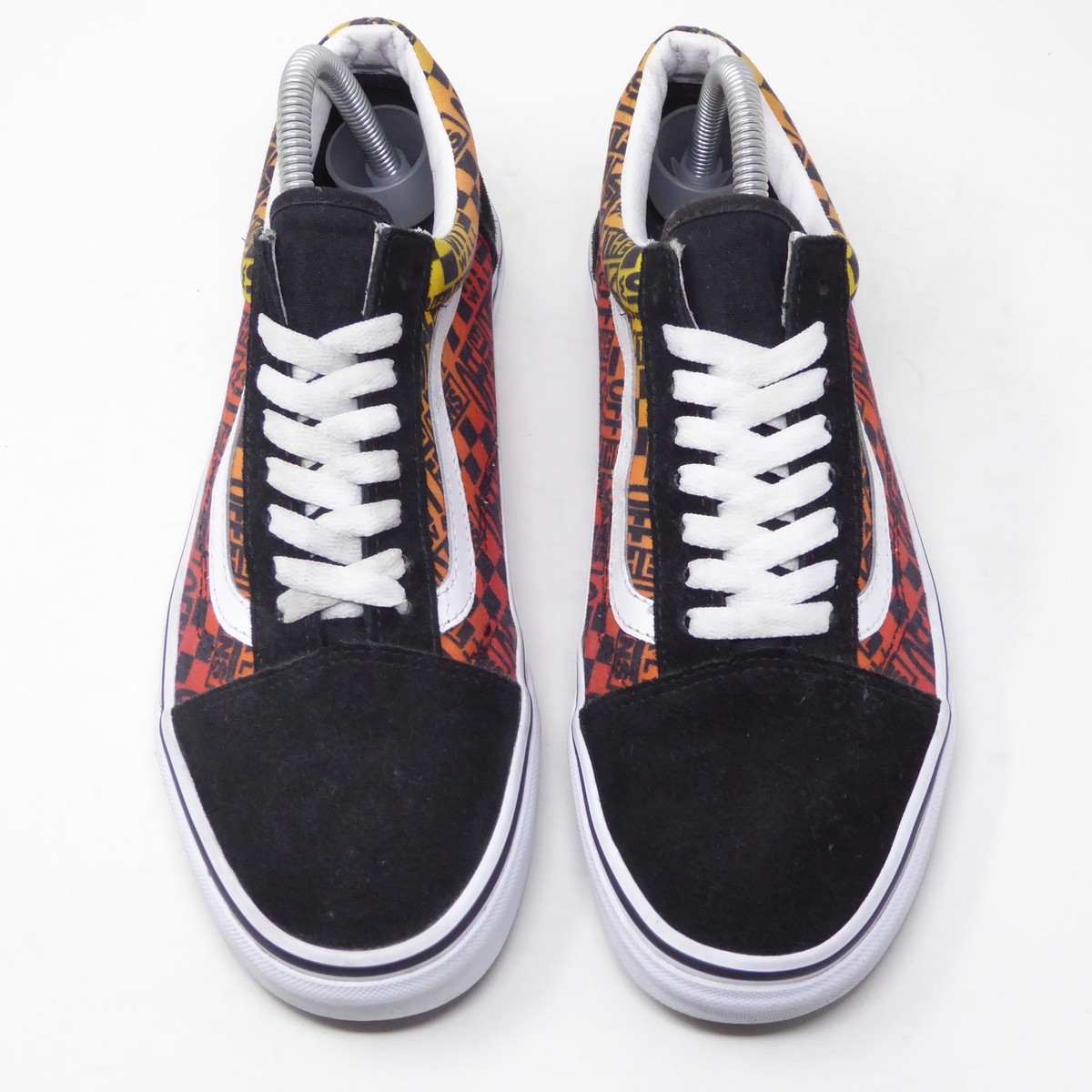 Vans Old Skool Off The Wall Logos Orange Checkerboard Skate Shoes