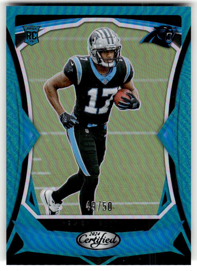 2024 Panini Certified Xavier Legette Mirror Teal #/50 Rookie #123