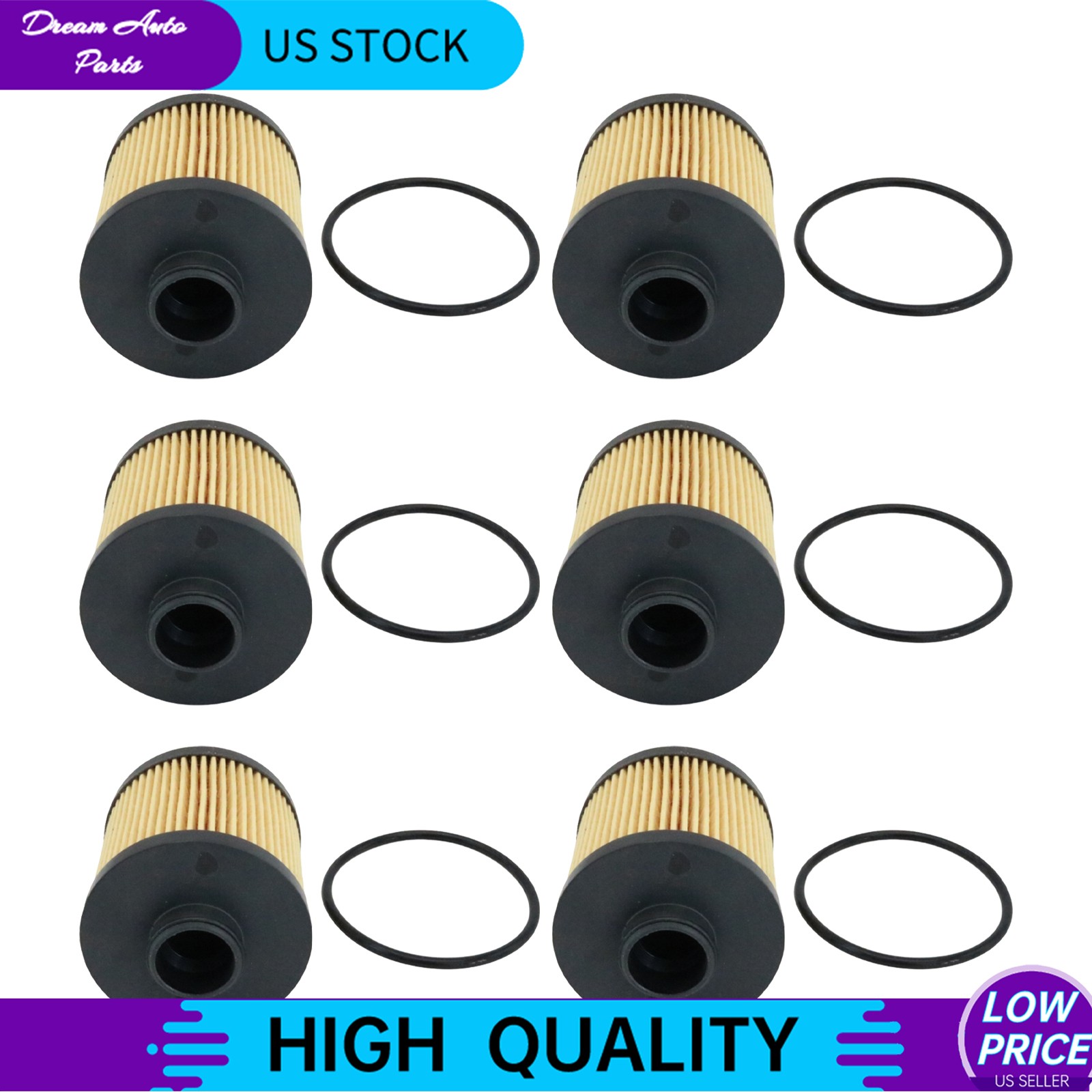 6 Piece Set Oil Filters Replacement For Lamborghini Gallardo 2004-2008
