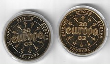 MEDAILLE / Europa 2003/ Luxembourg / Eire Cu 24 K vergoldet/