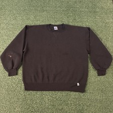 Vintage 90s Russell Athletic Blank Black Crewneck Sweatshirt Large USA Grunge