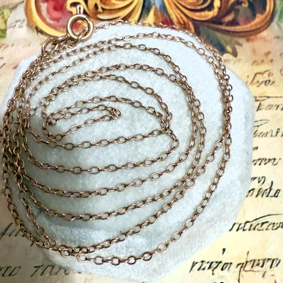 Corrente de ouro rosa 14k 583 vintage era da URSS - 27,5" - 69,8cm - #1927 - Imagem 3 de 4