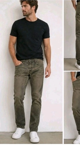 Shockoe atelier mens jeans 32/Inseam 32" Greenwood colorway slim cottrell #04