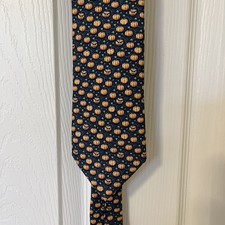 Men  s Vineyard Vines - Pumpkin Blue Halloween Silk Tie