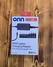 Onn 65w Laptop Charging Adapter W/ 10 Interchangeable Tips BRAND NEW