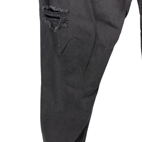American Eagle Mom Jeans Strigid Black Wash Distressed Destroyed Jeans sz 12 R - Picture 12 of 16