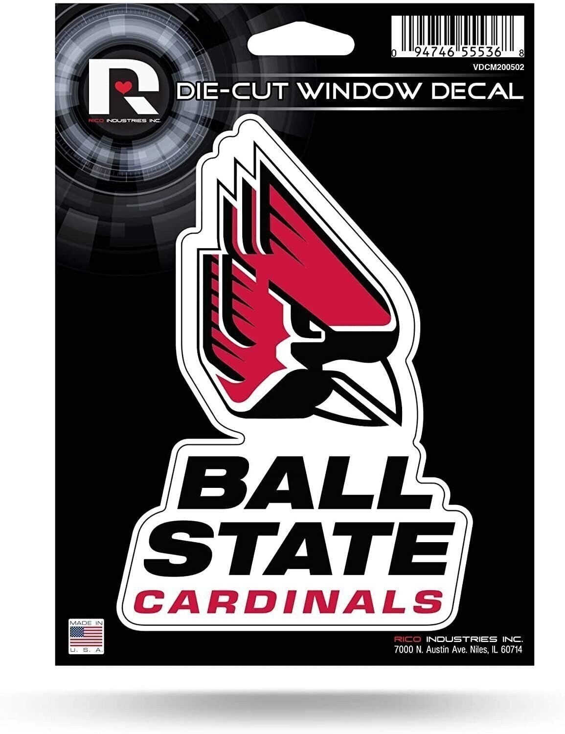 Ball State University Cardinals 5 Inch Sticker Decal Flat Vinyl Full Adhesive...