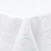 Tischdecke Abwaschbar Jacquard Rechteckig 140X240Cm Weiß FüR Esszimmer