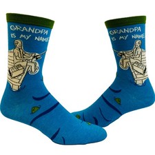 Men's Grandpa Is My Name Fishing Is My Game Socks Funny Grandfather Fisherman