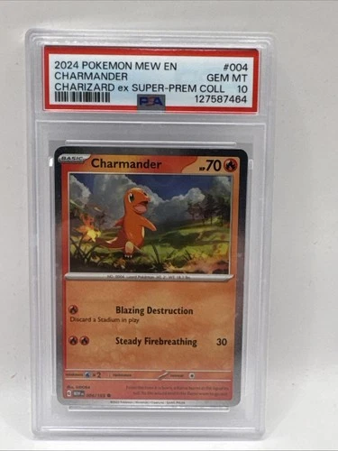 Pokemon 2024 Mew en Charmander #004 Charizard EX Super Premium Collection PSA 10