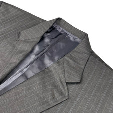 Hickey Freeman x Loro Piana Men's 100 Wool 2-Button Blazer Gray Stripe   44R