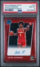 2021 Panini Donruss Optic Jalen Johnson #181 Rated Rookie Red Choice Auto PSA 8