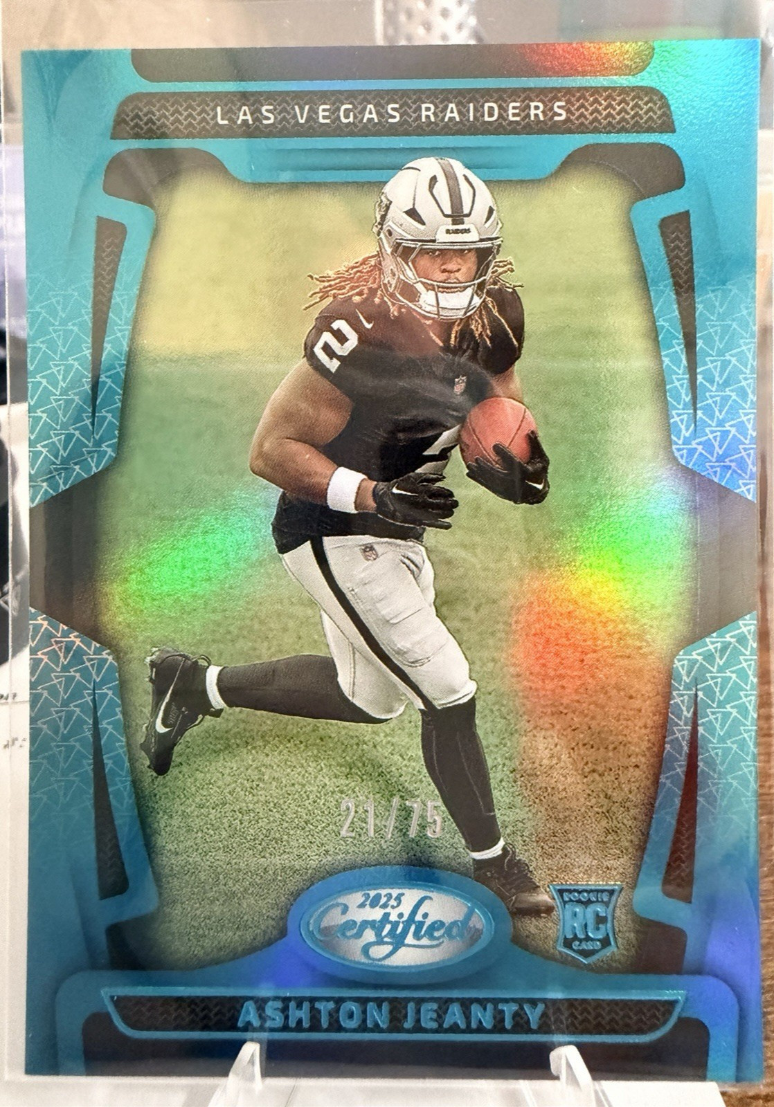 2025 Panini Certified - Rookies Ashton Jeanty #125 Mirror Teal /75 (RC) Raiders