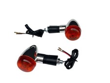 COPPIA 2 FRECCE CROMATE PER MOTO CUSTOM, VIRAGO, SHADOW, VULCAN, INTRUDER ETC EC