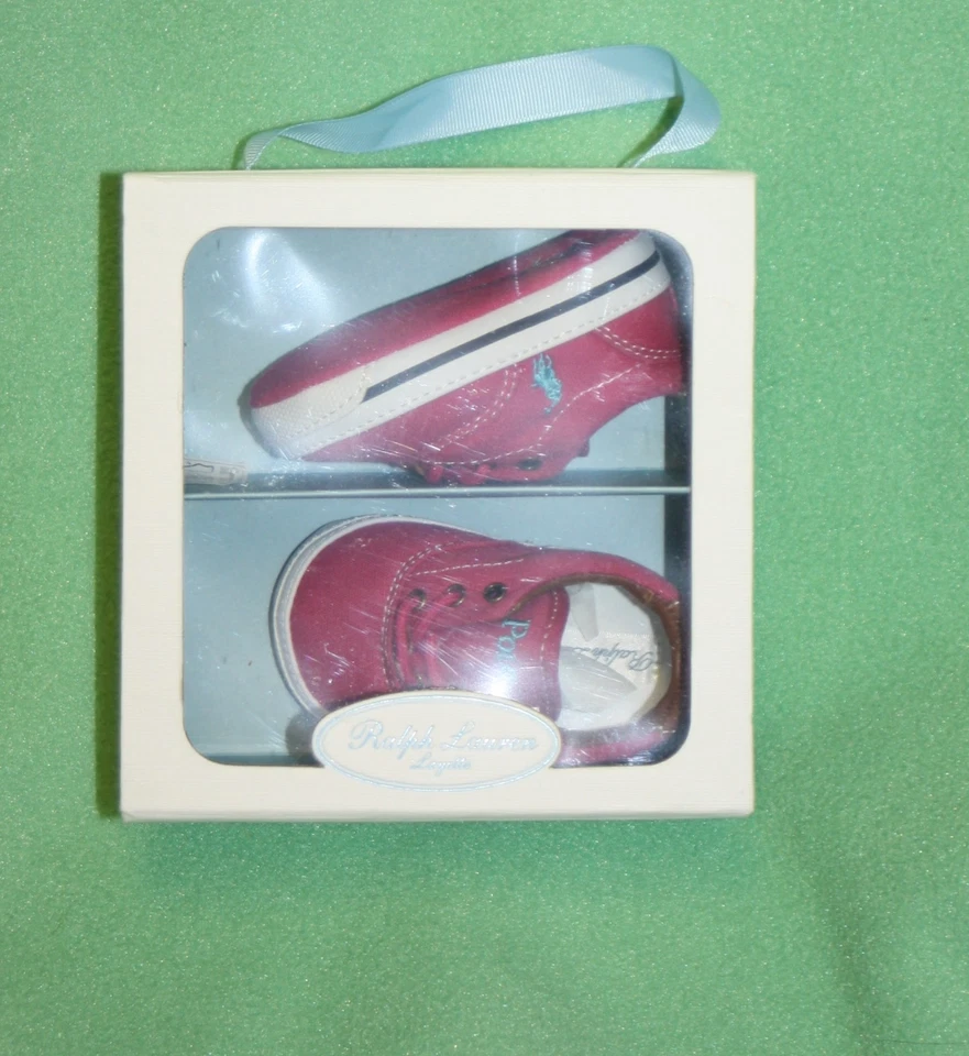 Ralph Lauren Zapatos Vaughn Lona Bebé Rosa Frambuesa Tenis Zapatos Cordones Caja de Regalo Foto 4 de 4