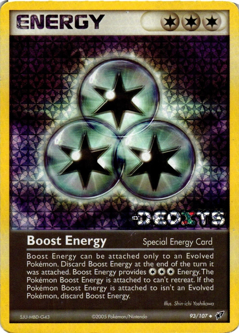 Pokemon EX Deoxys  93/107 Uncommon Card - Boost Energy