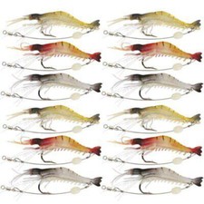 12Pcs Soft Shrimp Lures Fishing Saltwater Lum...