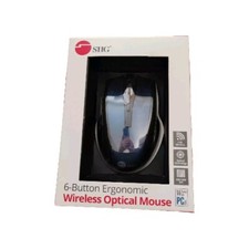 SIIG 6 Button Ergonomic Wireless Optical Mouse 800/1000 DPI Scrolling Wheel NEW