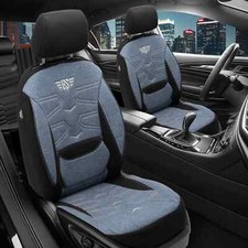 2x Sitzbezüge passend für Citroen DS3 ab 2010-2019 (Schwarz-Blau) | PRIME