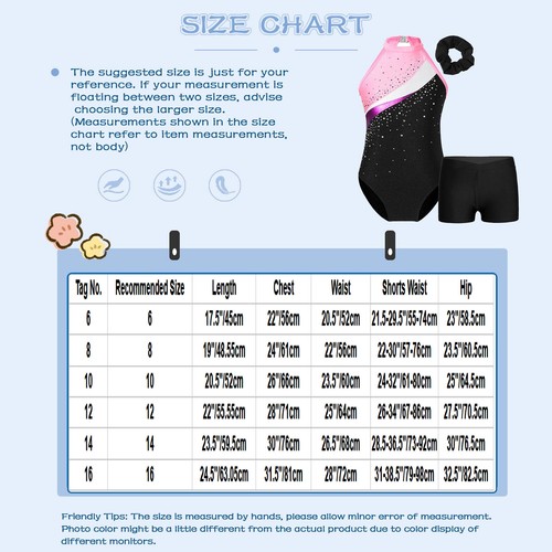 Kids Girls Leotard Yoga Rompers Sparkly Bodysuit Ballet Set Gym Outfit Latin - Picture 45 of 71
